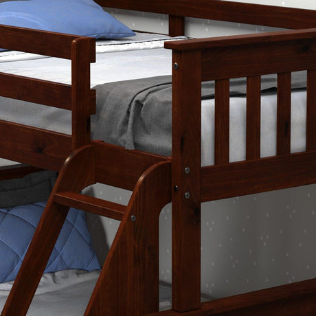 Donco Twin/Full Mission Bunk Bed W/Dual Under Bed Drawers In Dark Cappuccino Finish 122-3-TFCP_505-CP - Bedroom Depot USA