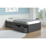 Donco  Twin Platform Bed With Dual Under Bed Drawers In Dark Grey Finish 400-TDG_505-DG - Bedroom Depot USA