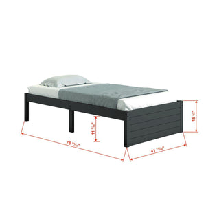 Donco  Twin Platform Bed With Dual Under Bed Drawers In Dark Grey Finish 400-TDG_505-DG - Bedroom Depot USA