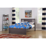 Donco Princeton full bed in slate gray with blue star bedding in a modern bedroom