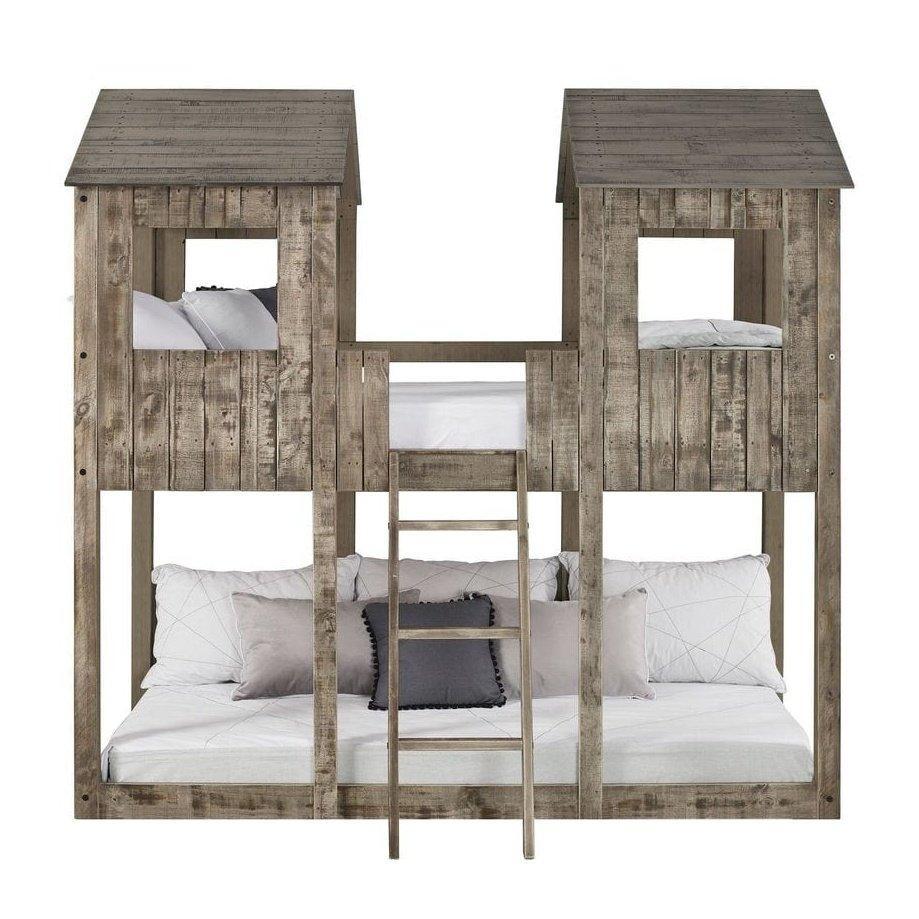 Donco T/T Tower Bunkbed Rustic Dirty White 3225-TTRDW - Bedroom Depot USA