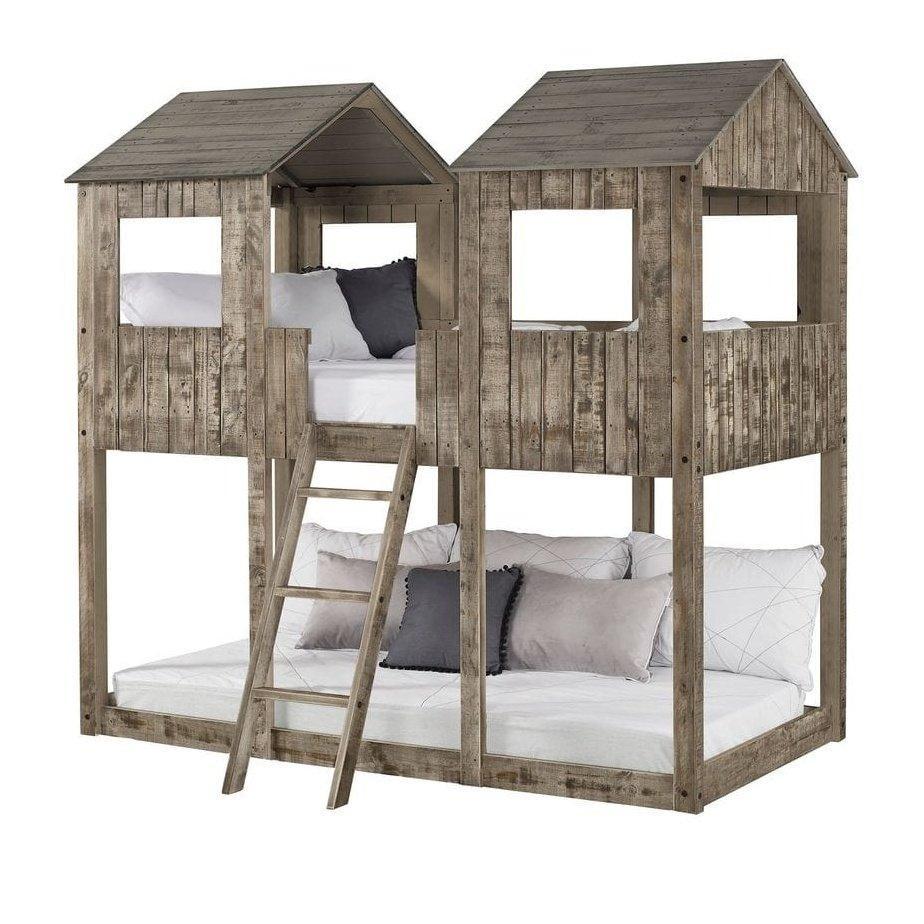 Donco T/T Tower Bunkbed Rustic Dirty White 3225-TTRDW - Bedroom Depot USA