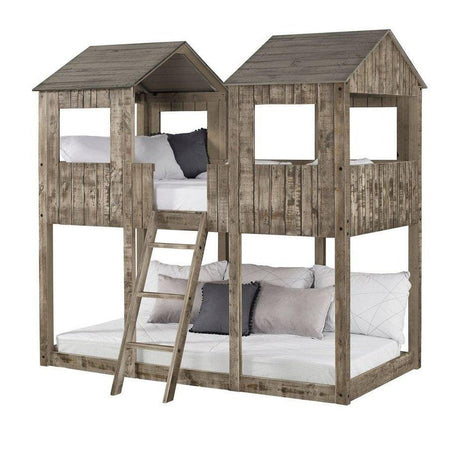 Donco T/T Tower Bunkbed Rustic Dirty White 3225-TTRDW - Bedroom Depot USA