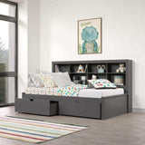 Donco Twin Bookcase Day Bed W/ Dual Under Bed Drawers - Bedroom Depot USA