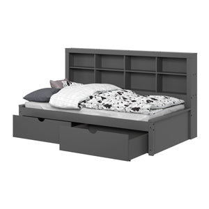 Donco Twin Bookcase Day Bed W/ Dual Under Bed Drawers - Bedroom Depot USA