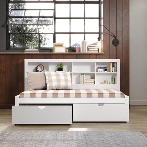 Donco Twin Bookcase Day Bed W/ Dual Under Bed Drawers - Bedroom Depot USA