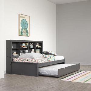 Donco Twin Bookcase Day Bed W/ Twin Trundle Bed - Bedroom Depot USA