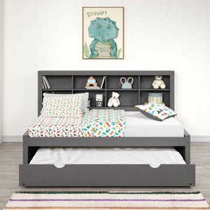 Donco Twin Bookcase Day Bed W/ Twin Trundle Bed - Bedroom Depot USA