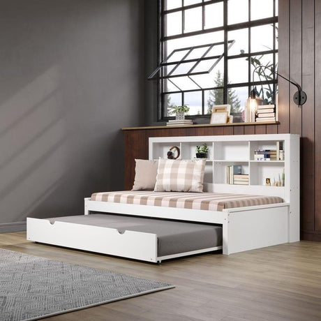 Donco Twin Bookcase Day Bed W/ Twin Trundle Bed - Bedroom Depot USA