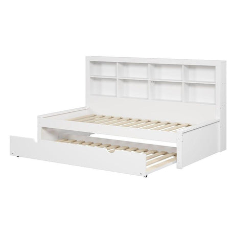 Donco Twin Bookcase Day Bed W/ Twin Trundle Bed - Bedroom Depot USA