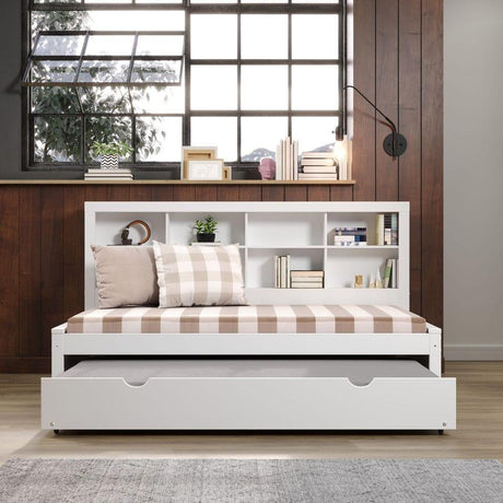 Donco Twin Bookcase Day Bed W/ Twin Trundle Bed - Bedroom Depot USA