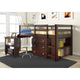 Donco  Low Loft Bed with Desk, Bookcase, and Storage - Bedroom Depot USA