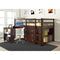 Donco  Low Loft Bed with Desk, Bookcase, and Storage - Bedroom Depot USA