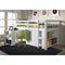 Donco  Low Loft Bed with Desk, Bookcase, and Storage - Bedroom Depot USA