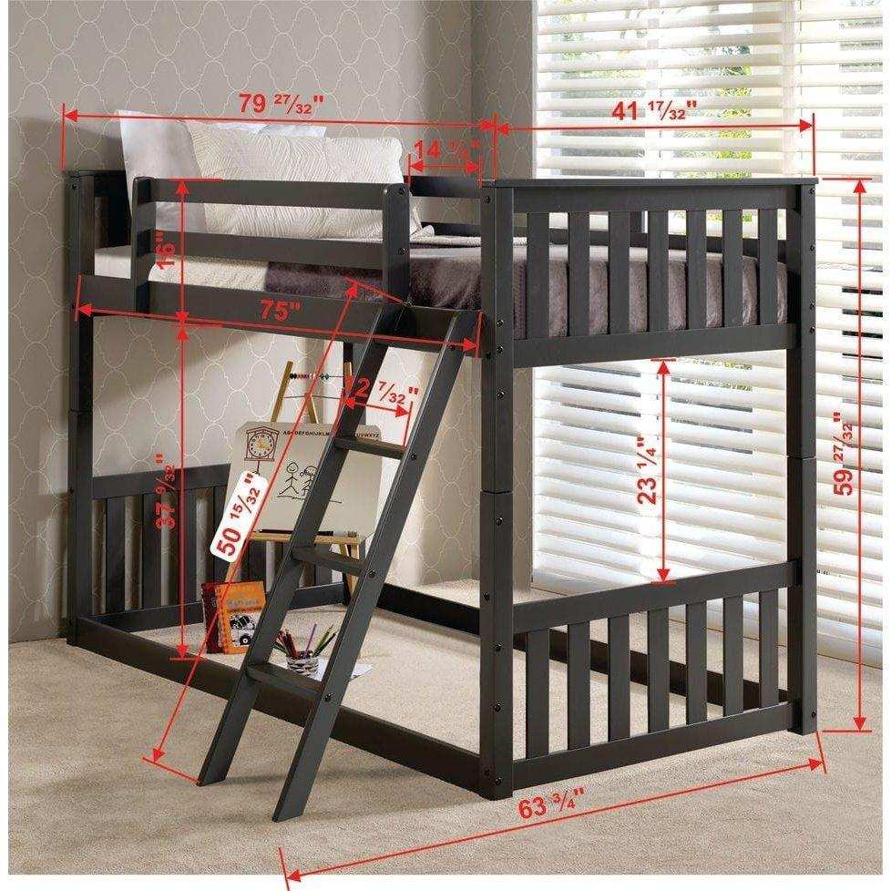 Donco T/T Bunkbed Dark Grey 201204-TTDG - Bedroom Depot USA