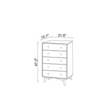 Mid-century modern 4-drawer dresser dimensions 47.2 x 31.5 x 15.7 inches