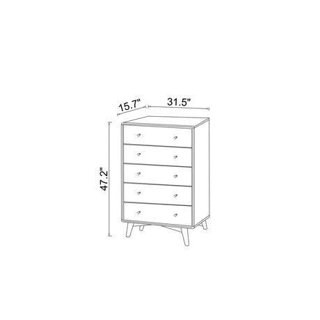 Mid-century modern 4-drawer dresser dimensions 47.2 x 31.5 x 15.7 inches