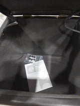 Black Faux-Leather Square Ottoman