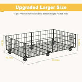 Under Bed Storage with Wheels, 2 Pack Living Room Bedroom Storage Organizers