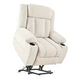 Power Lift Recliner, Extended Footrest, Remote, Cup Holders - Light Gray