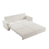 King Sleeper Sofa Bed 94", 3-in-1 Convertible in Velvet with Nailhead Trim