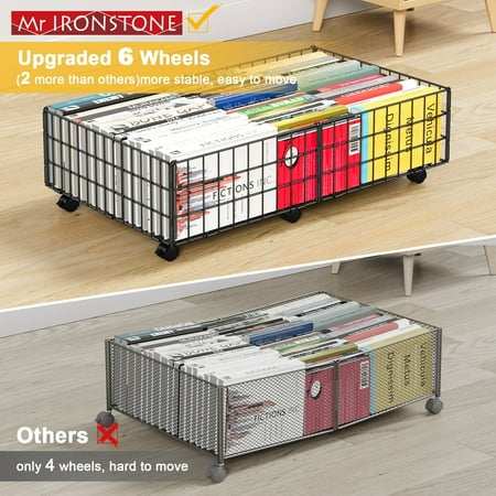 Under Bed Storage with Wheels, 2 Pack Living Room Bedroom Storage Organizers