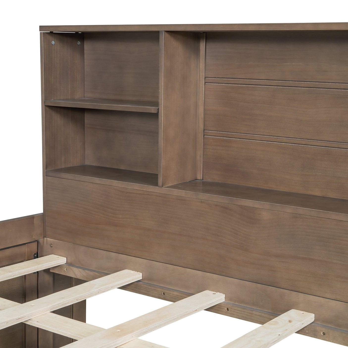 Full Daybed, Captain Storage, Twin Trundle, Bookcase Headboard, Walnut