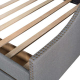 Full Daybed, Upholstered with Two Drawers, Gray