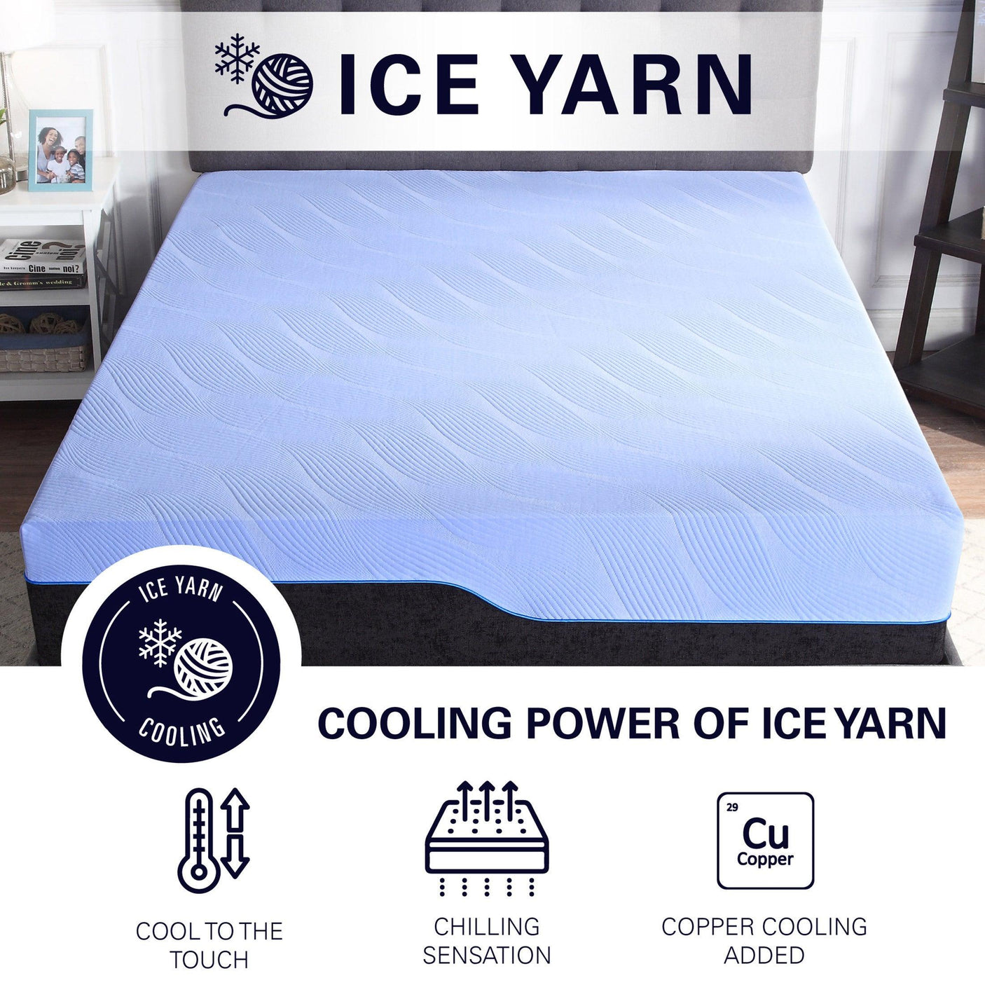 Full Mattress | 12" Hybrid Refresh Cooling GelCare Memory Foam with Coils | Medium