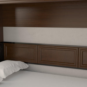 Leto Muro Full Size Murphy Bed with Headboard in Walnut Brown - Headboard