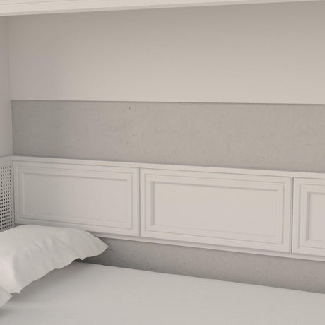 Leto Muro White, Horizontal Full Size Murphy Bed with Desk and Headboard - See Headboard