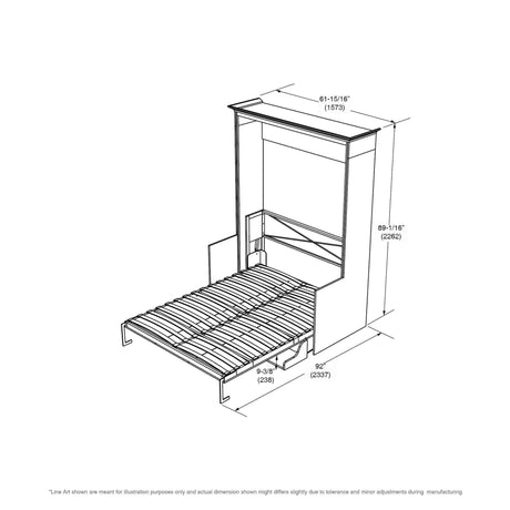 Leto Muro Allegra Vertical Full Murphy Bed with Desk in White - Bedroom Depot USA