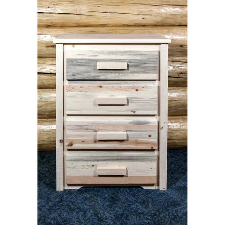 Homestead Collection 4 Drawer Chest of Drawers, Clear Lacquer Finish MWHC4DV - Bedroom Depot USA