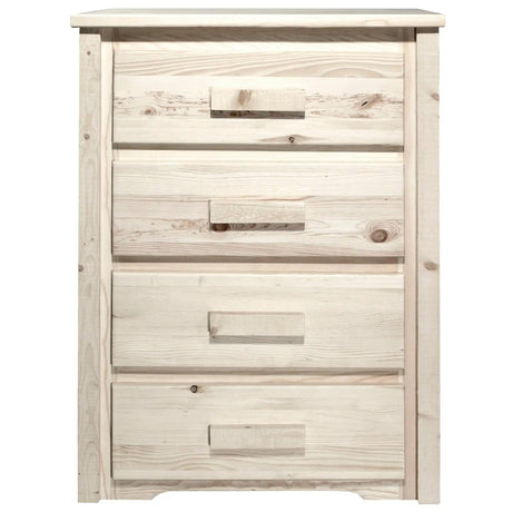 Homestead Collection 4 Drawer Chest of Drawers, Clear Lacquer Finish MWHC4DV - Bedroom Depot USA