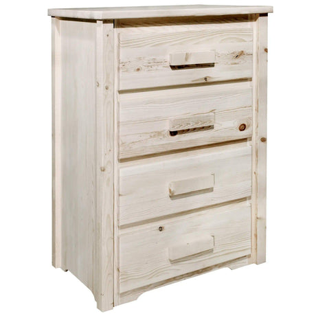 Homestead Collection 4 Drawer Chest of Drawers, Clear Lacquer Finish MWHC4DV - Bedroom Depot USA