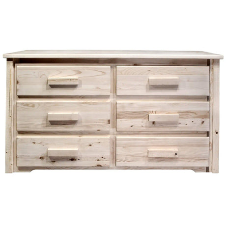 Homestead Collection 6 Drawer Dresser, Clear Lacquer Finish MWHC6DV - Bedroom Depot USA