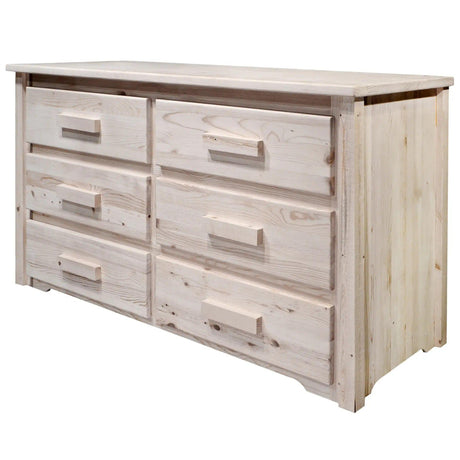 Homestead Collection 6 Drawer Dresser, Clear Lacquer Finish MWHC6DV - Bedroom Depot USA