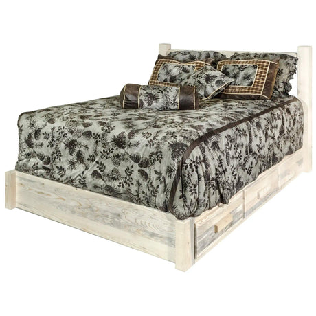 Homestead Collection Full Platform Bed w/ Storage, Clear Lacquer Finish MWHCSBPFV - Bedroom Depot USA