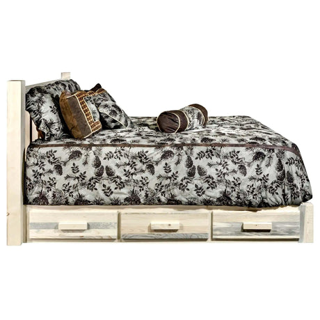 Homestead Collection Full Platform Bed w/ Storage, Clear Lacquer Finish MWHCSBPFV - Bedroom Depot USA