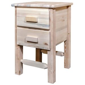 Homestead Collection Nightstand with 2 Drawers, Clear Lacquer Finish MWHCN2DNV - Bedroom Depot USA