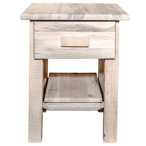 Homestead Collection Nightstand with Drawer & Shelf, Clear Lacquer Finish MWHCNDV - Bedroom Depot USA