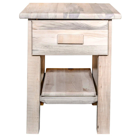 Homestead Collection Nightstand with Drawer & Shelf, Clear Lacquer Finish MWHCNDV - Bedroom Depot USA