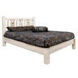 Homestead Collection Queen Platform Bed w/ Laser Engraved, Clear Lacquer Finish - Bedroom Depot USA