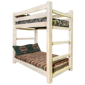 Homestead Collection Twin over Twin Bunk Bed, Clear Lacquer Finish MWHCBBNV - Bedroom Depot USA