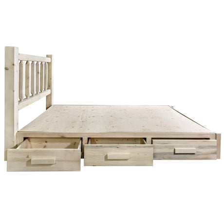 Homestead Collection Twin Platform Bed w/ Storage, Clear Lacquer Finish MWHCSBPTV - Bedroom Depot USA