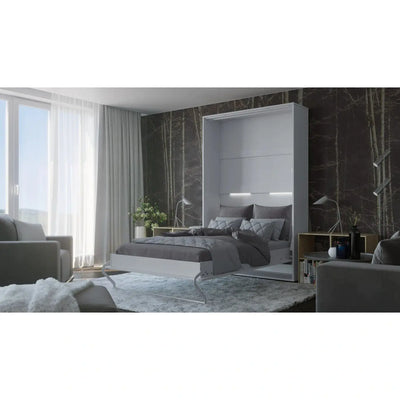 Maxima House Murphy bed Vertical European FULL size with mattress and LED included, Invento. Sale - Bedroom Depot USA