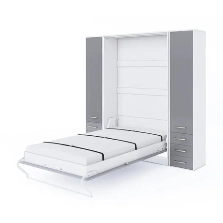 Maxima House Invento Horizontal Wall Bed, European Full XL Size with a cabinet on top - Bedroom Depot USA