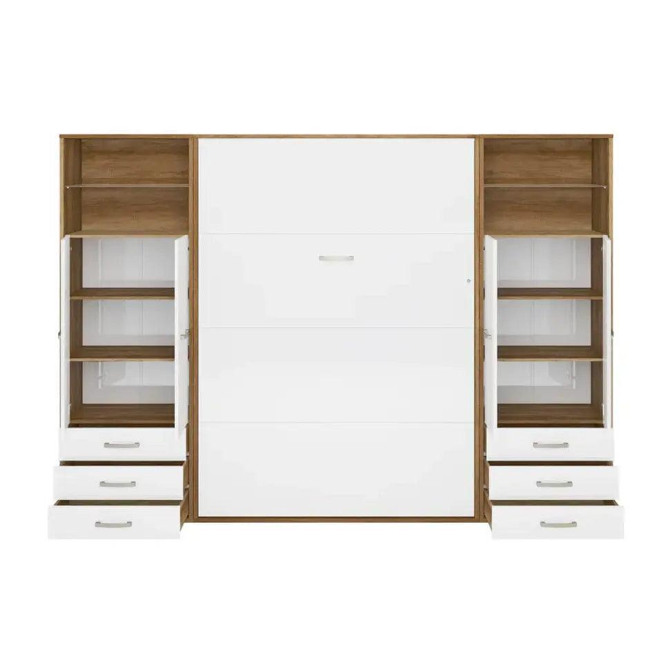 Maxima House Invento Vertical Wall Bed, European Queen Size with 2 cabinets - Bedroom Depot USA