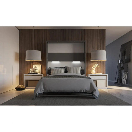 Maxima House Murphy bed Vertical European Queen with mattress and LED included INVENTO online sale - Bedroom Depot USA