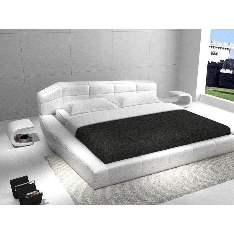 J&M Dream Bed Set in White Leather - Bedroom Depot USA